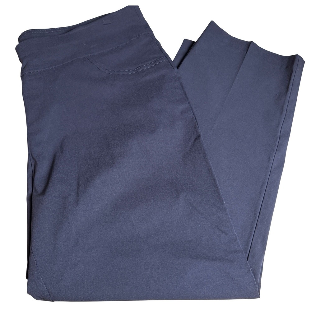 Ruby Road Women Pull On Pants 22W Navy Blue Stretch Career Comfort - Picture 2 of 10